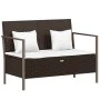 2-seater garden bench with brown synthetic rattan cushions by vidaXL, garden benches - Ref: Foro24-364113, Price: 169,53 €, D...