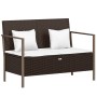 2-Sitzer-Gartenbank mit braunen synthetischen Rattankissen von vidaXL, Gartenbänke - Ref: Foro24-364113, Preis: 159,88 €, Rab...