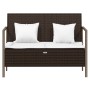 2-seater garden bench with brown synthetic rattan cushions by vidaXL, garden benches - Ref: Foro24-364113, Price: 153,78 €, D...