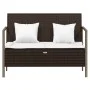 2-seater garden bench with brown synthetic rattan cushions by vidaXL, garden benches - Ref: Foro24-364113, Price: 169,53 €, D...