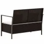 2-seater garden bench with brown synthetic rattan cushions by vidaXL, garden benches - Ref: Foro24-364113, Price: 169,53 €, D...