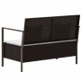 2-Sitzer-Gartenbank mit braunen synthetischen Rattankissen von vidaXL, Gartenbänke - Ref: Foro24-364113, Preis: 159,88 €, Rab...