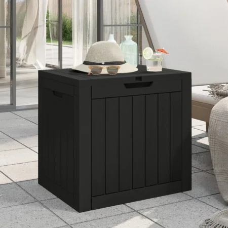 Black polypropylene garden storage box 55.5x43x53 cm by vidaXL, Outdoor storage boxes - Ref: Foro24-364164, Price: 86,04 €, D...