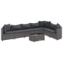 Set de sofás de jardín y cojines 8 piezas ratán sintético gris