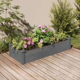 Flowerbed planter lined with solid fir brown wood 120x45x25 cm by vidaXL, Pots and planters - Ref: Foro24-364288, Price: 61,6...