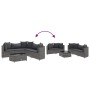 Set de muebles de jardín 6 pzas y cojines ratán sintético gris