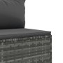 Set de muebles de jardín 6 pzas y cojines ratán sintético gris