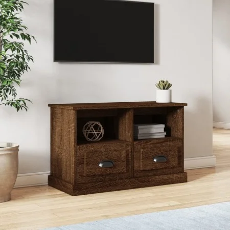Oak brown plywood TV cabinet 80x35x50 cm by vidaXL, TV Furniture - Ref: Foro24-816287, Price: 74,52 €, Discount: %