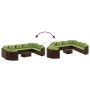 Set de sofás de jardín 10 pzas y cojines ratán sintético marrón