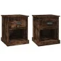 Mesita noche 2 uds madera contrachapada roble humo 39x39x47,5cm de vidaXL, Mesitas de noche - Ref: Foro24-816139, Precio: 49,...