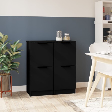 Schwarzes Sperrholz-Sideboard 30x30x70 cm von vidaXL, Sideboards - Ref: Foro24-811172, Preis: 63,94 €, Rabatt: %