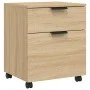 Oak Sonoma plywood wheeled filing cabinet 45x38x54 cm by vidaXL, Filing cabinets - Ref: Foro24-811523, Price: 45,67 €, Discou...