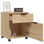 Oak Sonoma plywood wheeled filing cabinet 45x38x54 cm by vidaXL, Filing cabinets - Ref: Foro24-811523, Price: 45,67 €, Discou...