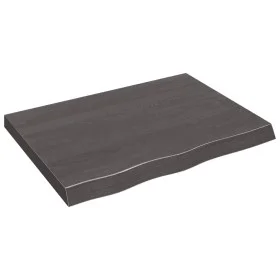 Dark brown treated oak wood wall shelf 80x60x(2-6) cm by vidaXL, Shelves and shelves - Ref: Foro24-363793, Price: 46,48 €, Di...