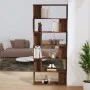 Estantería/Biombo madera contrachapada marrón roble 80x24x192cm de vidaXL, Librerías y estanterías - Ref: Foro24-816061, Prec...