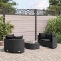 Set de muebles de jardín 5 pzas y cojines ratán sintético negro