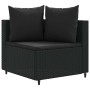 Set de muebles de jardín 5 pzas y cojines ratán sintético negro