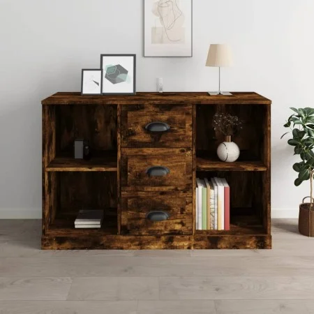 Aparador madera contrachapada roble ahumado 104,5x35,5x67,5 cm de vidaXL, Aparadores - Ref: Foro24-816237, Precio: 86,81 €, D...