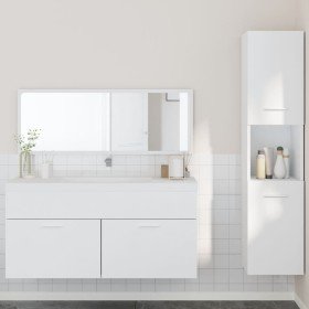 Juego de muebles de baño 3 pzas madera contrachapada blanco Juego de muebles de baño 3 pzas madera contrachapada blanco