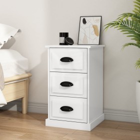 Mesita de noche madera contrachapada blanco brillo 39x39x67 cm de vidaXL, Mesitas de noche - Ref: Foro24-816162, Precio: 65,9...