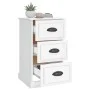 Mesita de noche madera contrachapada blanco brillo 39x39x67 cm de vidaXL, Mesitas de noche - Ref: Foro24-816162, Precio: 63,3...