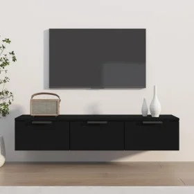 Black plywood wall cabinet 102x30x20 cm by vidaXL, Shelves and shelves - Ref: Foro24-811404, Price: 93,80 €, Discount: %