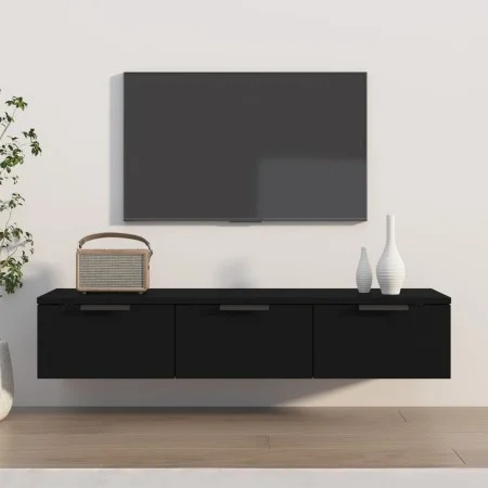 Armario de pared madera contrachapada negro 102x30x20 cm de vidaXL, Estantes y estanterías - Ref: Foro24-811404, Precio: 89,8...