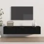 Armario de pared madera contrachapada negro 102x30x20 cm de vidaXL, Estantes y estanterías - Ref: Foro24-811404, Precio: 89,8...