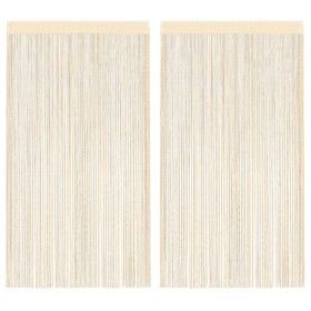Cortinas de flecos 2 piezas 100x250 cm crema