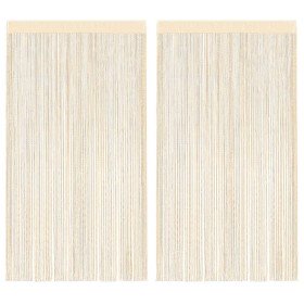 Cortinas de flecos 2 piezas 100x250 cm crema Cortinas de flecos 2 piezas 100x250 cm crema