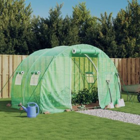 Invernadero con estructura de acero verde 6 m² 3x2x2 m