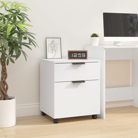 Weißer Aktenschrank aus Sperrholz mit Rollen 45x38x54 cm von vidaXL, Aktenschränke - Ref: Foro24-811520, Preis: 50,74 €, Raba...