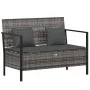 2-seater garden bench with gray synthetic rattan cushions by vidaXL, garden benches - Ref: Foro24-364111, Price: 148,98 €, Di...