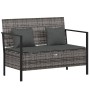 2-Sitzer-Gartenbank mit grauen synthetischen Rattankissen von vidaXL, Gartenbänke - Ref: Foro24-364111, Preis: 154,15 €, Raba...