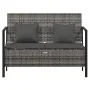 2-seater garden bench with gray synthetic rattan cushions by vidaXL, garden benches - Ref: Foro24-364111, Price: 148,98 €, Di...