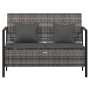 2-Sitzer-Gartenbank mit grauen synthetischen Rattankissen von vidaXL, Gartenbänke - Ref: Foro24-364111, Preis: 154,15 €, Raba...