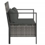 2-Sitzer-Gartenbank mit grauen synthetischen Rattankissen von vidaXL, Gartenbänke - Ref: Foro24-364111, Preis: 154,15 €, Raba...