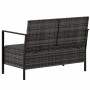 2-Sitzer-Gartenbank mit grauen synthetischen Rattankissen von vidaXL, Gartenbänke - Ref: Foro24-364111, Preis: 154,15 €, Raba...