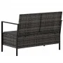 Banco de jardín de 2 plazas con cojines ratán sintético gris de vidaXL, Bancos de jardín - Ref: Foro24-364111, Precio: 148,95...