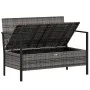 Banco de jardín de 2 plazas con cojines ratán sintético gris de vidaXL, Bancos de jardín - Ref: Foro24-364111, Precio: 148,95...