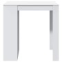 Mesa alta de bar madera ingeniería blanca 102x70x103,5 cm