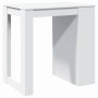 Mesa alta de bar madera ingeniería blanca 102x70x103,5 cm