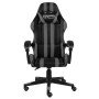 Silla gaming de cuero sintético negro y gris