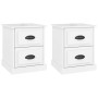 Nachttische 2 Stück glänzendes weißes Holz 39x39x47,5 cm von vidaXL, Nachttische - Ref: Foro24-816149, Preis: 86,45 €, Rabatt: %