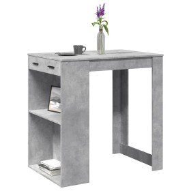 Mesa alta de bar madera ingeniería gris hormigón 102x70x103,5cm Mesa alta de bar madera ingeniería gris hormigón 102x70x103,5cm