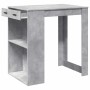 Mesa alta de bar madera ingeniería gris hormigón 102x70x103,5cm