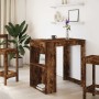 Mesa alta de bar madera ingeniería roble ahumado 102x70x103,5cm