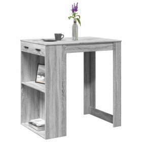 Mesa alta de bar madera ingeniería gris Sonoma 102x70x103,5 cm Mesa alta de bar madera ingeniería gris Sonoma 102x70x103,5 cm