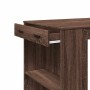 Mesa alta de bar madera ingeniería marrón roble 102x70x103,5 cm