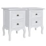Mesitas de noche con 2 cajones 2 unidades MDF blanca de vidaXL, Mesitas de noche - Ref: Foro24-60638, Precio: 155,27 €, Descu...